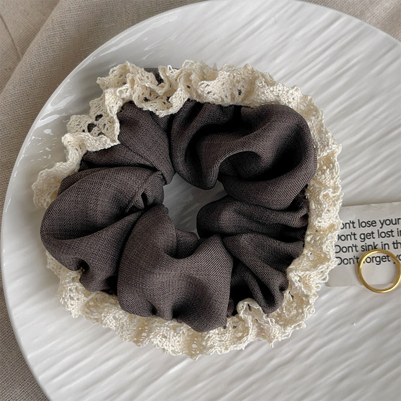 GIFTY - Fabric Lace Edge Scrunchie