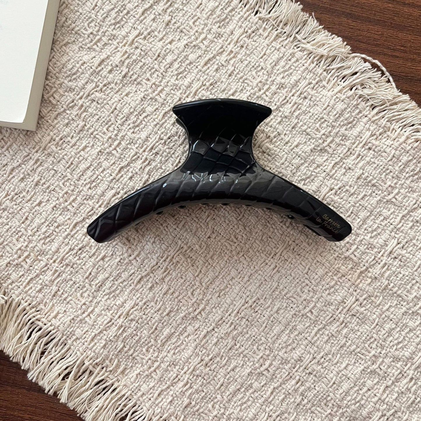 韩系白色纹理醋酸发夹半扎发抓夹高级感气质鲨鱼夹发抓夹子发饰女