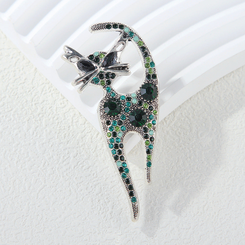 Brovia - Cat Silhouette Accent Brooch
