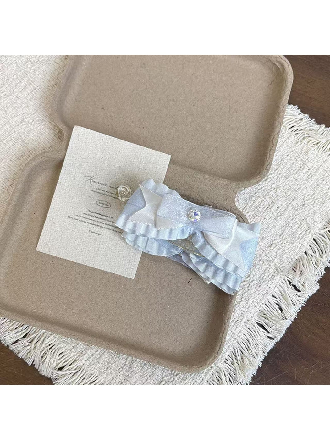 Beau - Layered Bow Lace Side Banana Clip