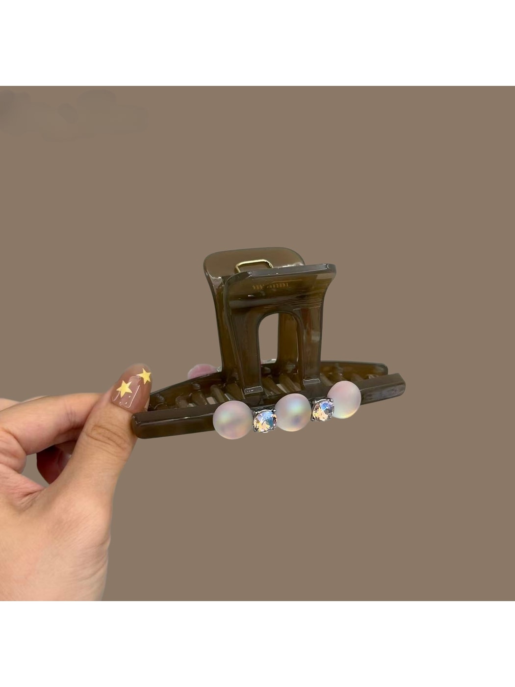 Beau - Plastic Alloy Beaded Decorative Hair Claw Clip