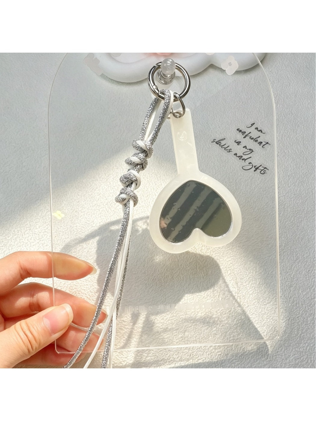 Keypus - Retro Heart Mirror Bag Charm Keychain