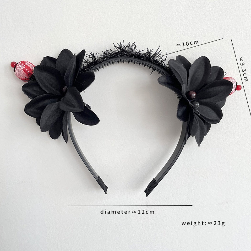 Gifty - Halloween Pumpkin Ghost Lace Dress-Up Headband