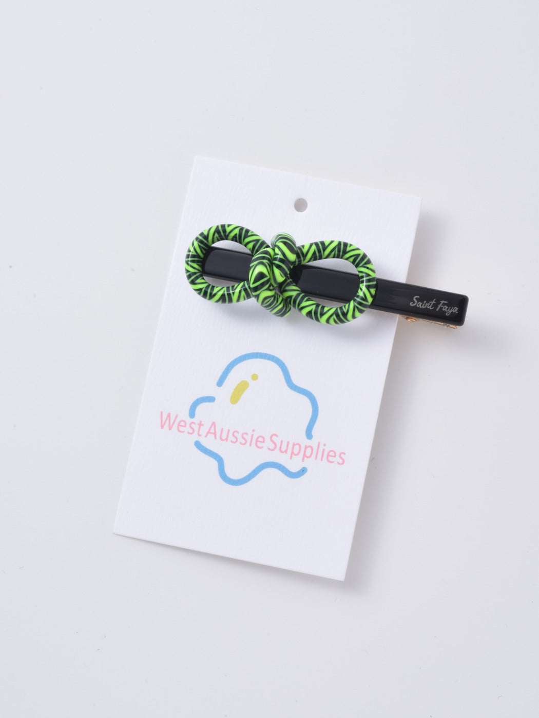 Beau - Stripe Bowtie Hair Clip