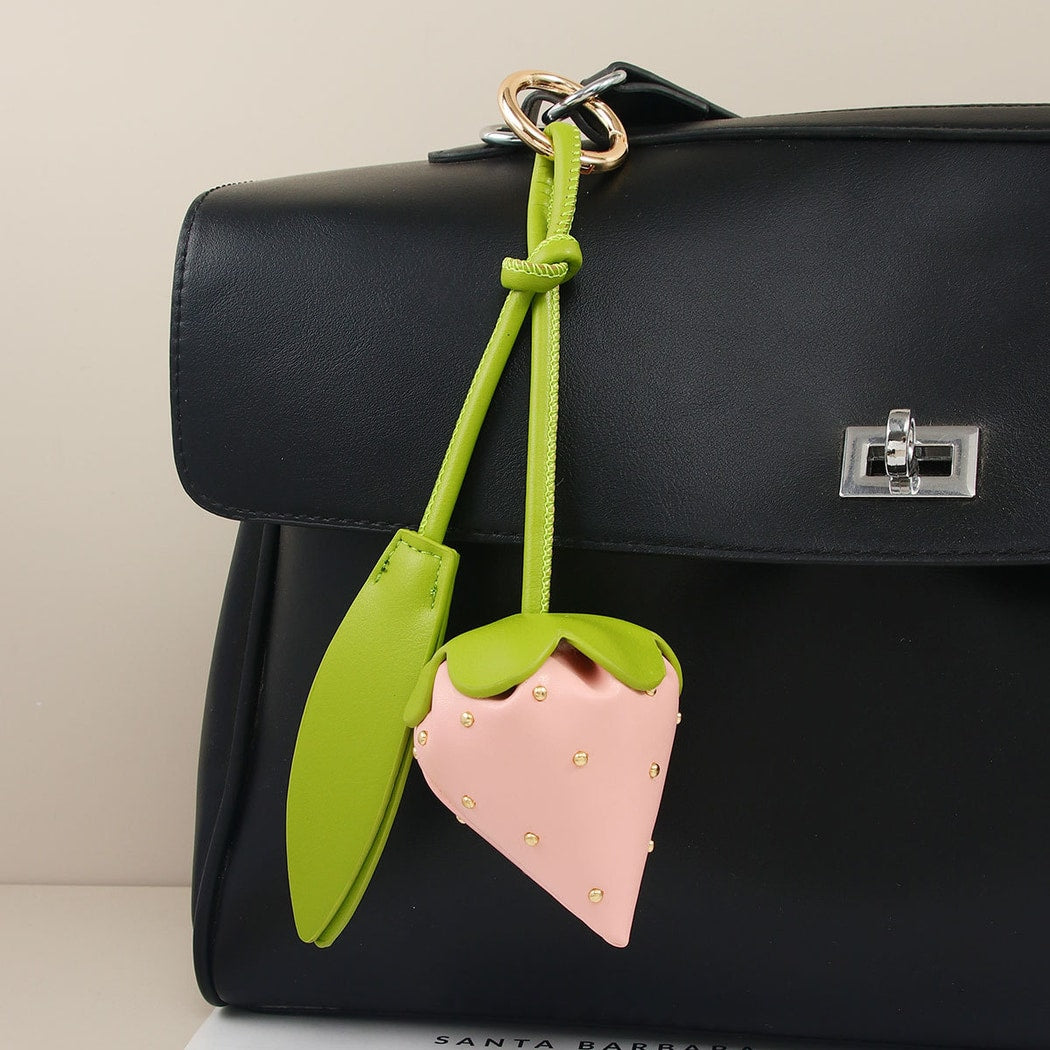 Keypus - Strawberry Artificial Leather Alloy Keychain