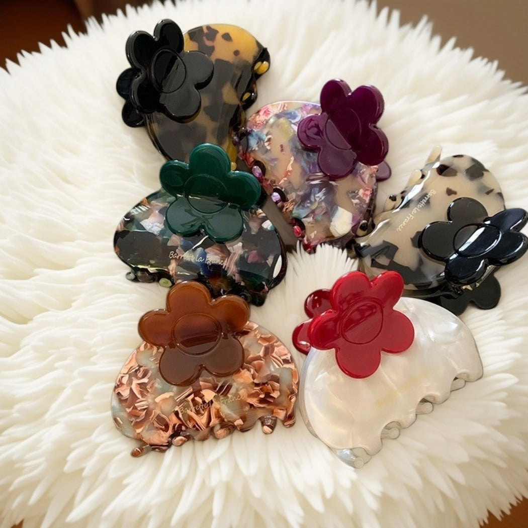 Beau - Acetate Floral Hair Claw Clip (Small Size)