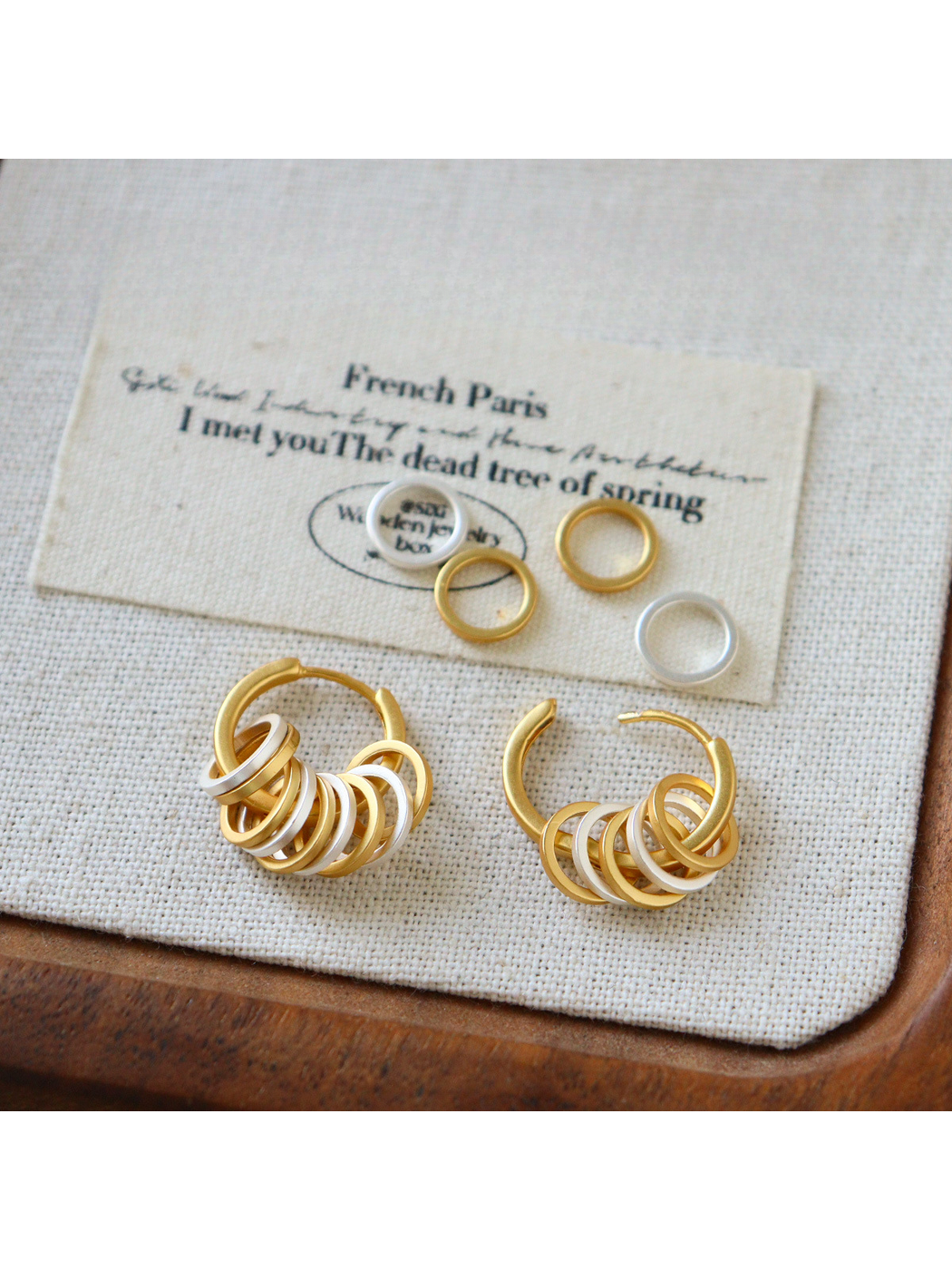 Earedge - Round Layered Alloy Geometric Earrings