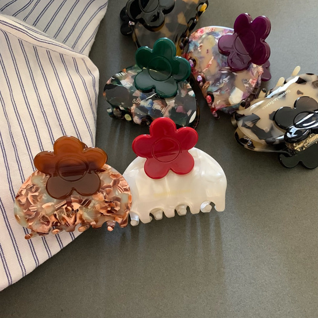 Beau - Acetate Floral Hair Claw Clip (Small Size)