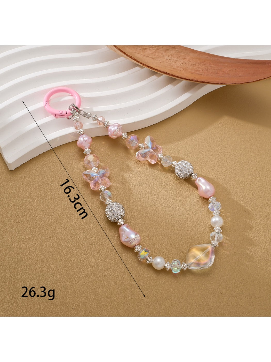 Keypus - Plastic Bead Heart Accent Phone Hanging Charm