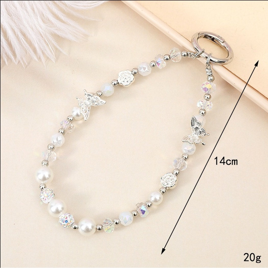 Keypus - Butterfly Flower Beaded Keychain