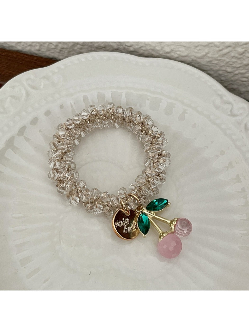 Gifty - Cherry Hair Tie Bracelet Two Way Ponytail Holder