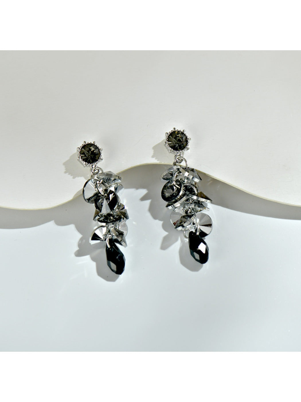 Earedge - Elegant Bead And Tassel Drop Earrings