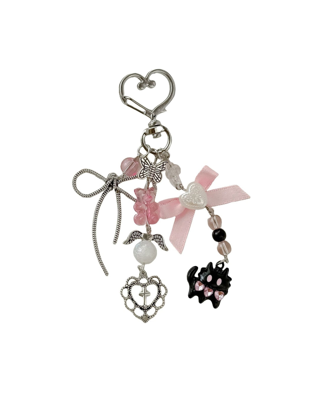 Keypus - Heart Clip Cat Bow Bag Charm Keychain
