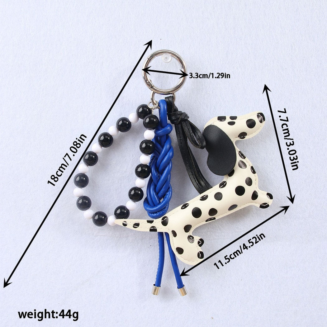 Keypus - Polka Dot Dog Bag Pendant PU Keychain