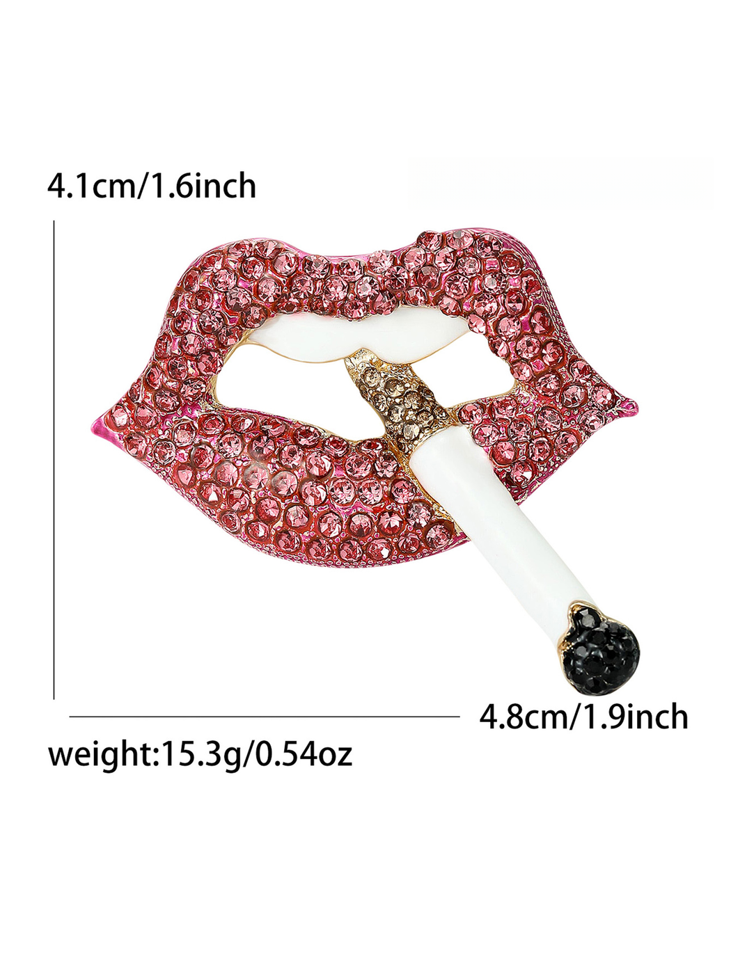 Brovia - Enamel Style Lip Alloy Brooch