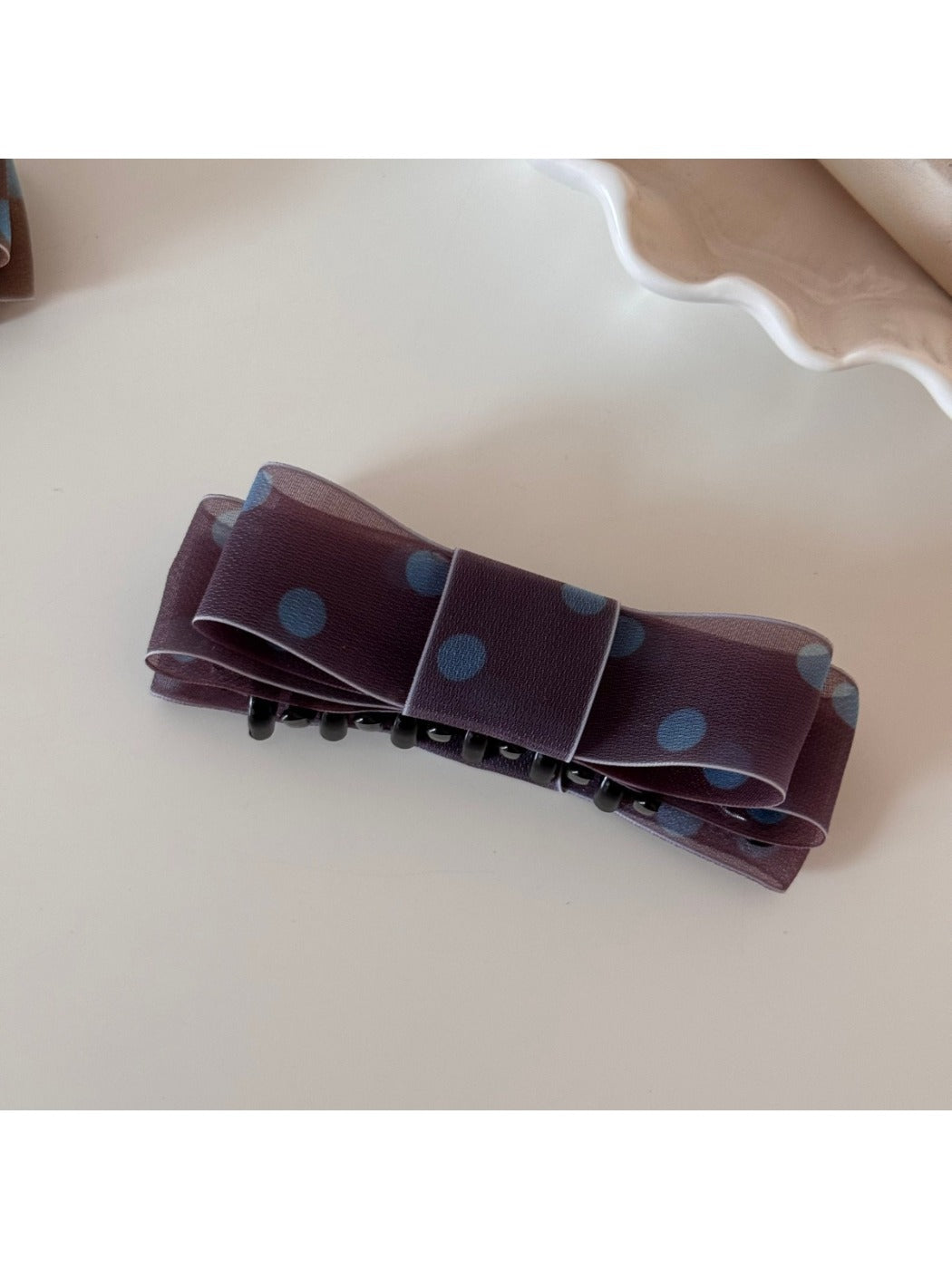 Beau - Elegant Polka Dot Bow Banana Clip