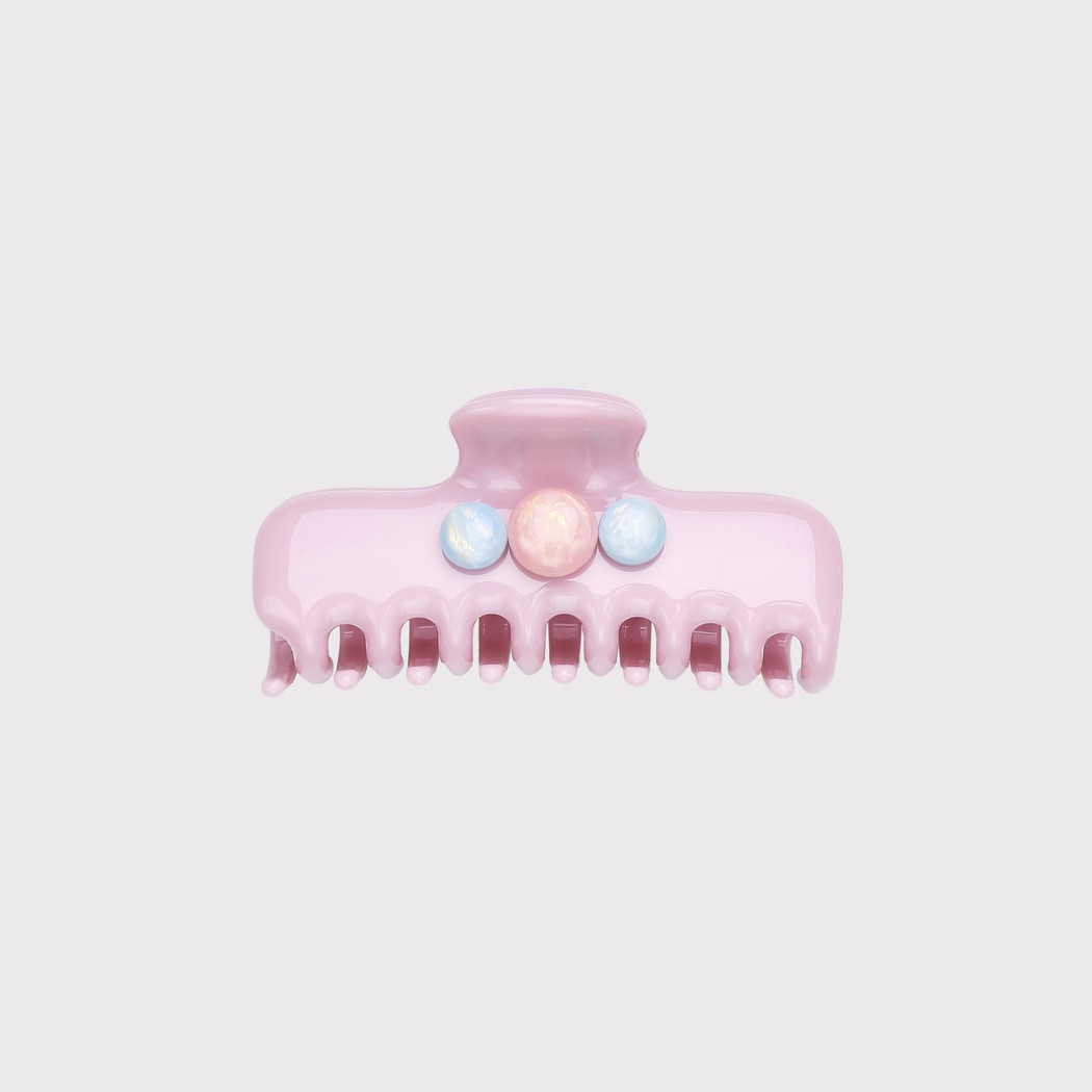 Beau - Pink Rounded Jelly Finish Claw Clip