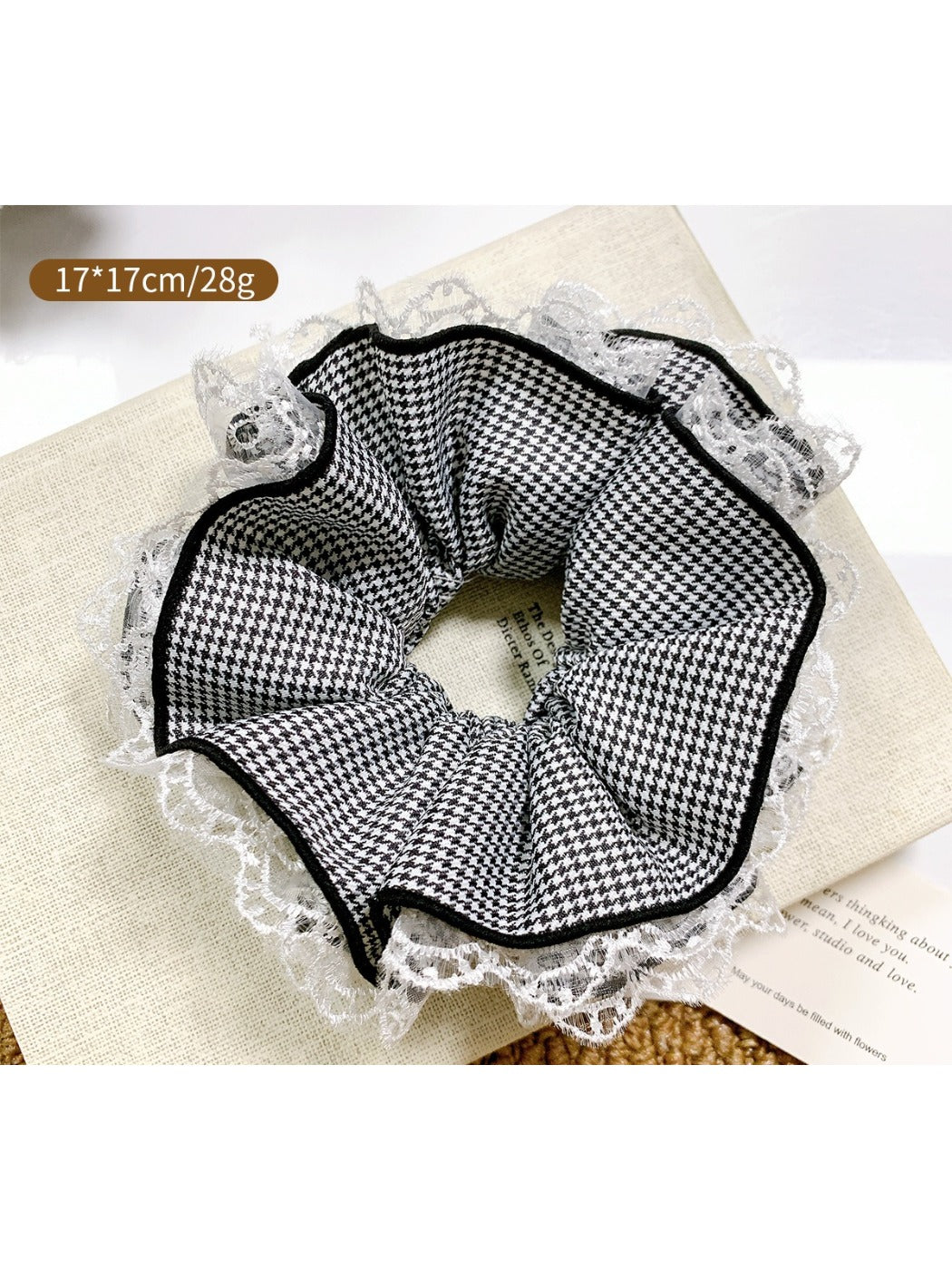 Gifty - Plaid Lace Scrunchie Bow Low Ponytail