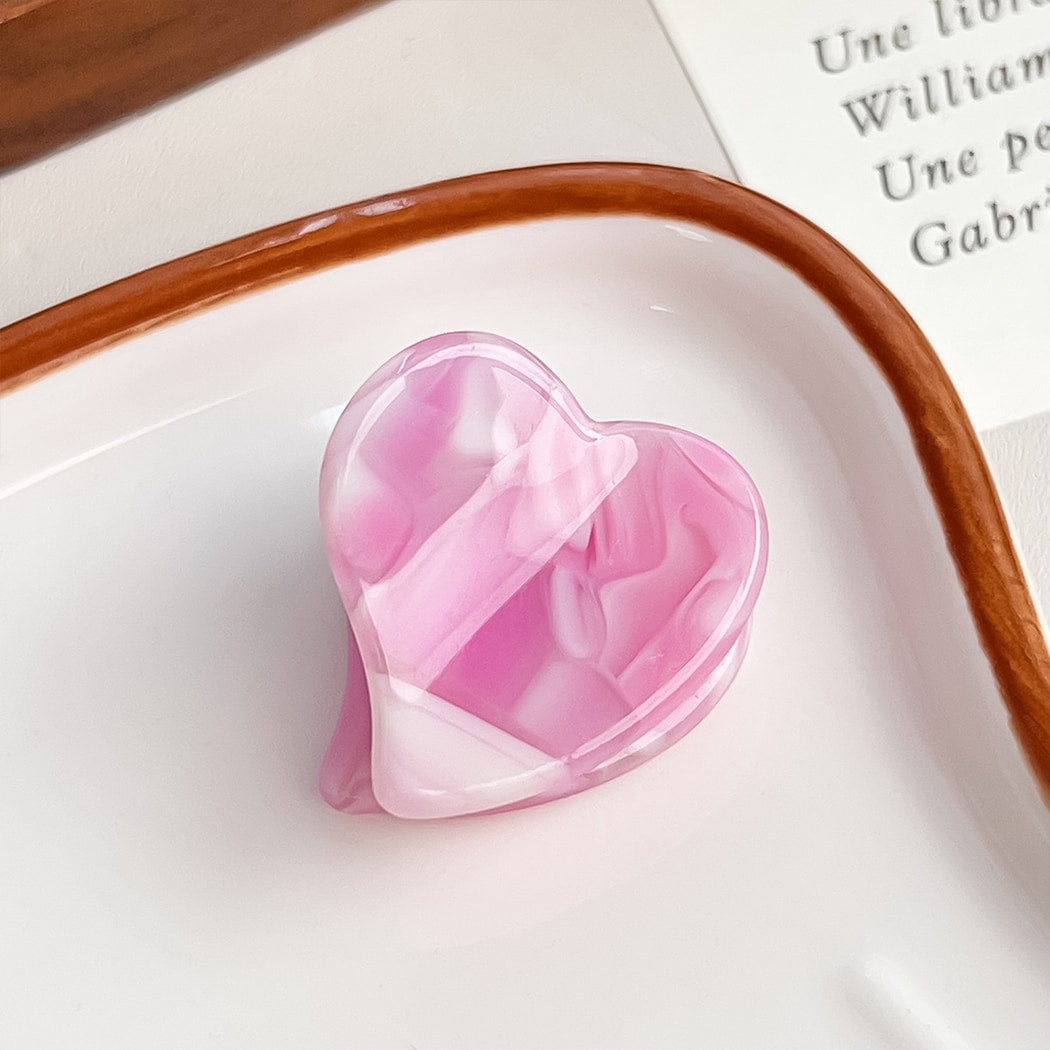 Beau - Glossy Heart Shaped Pastel Claw Clip