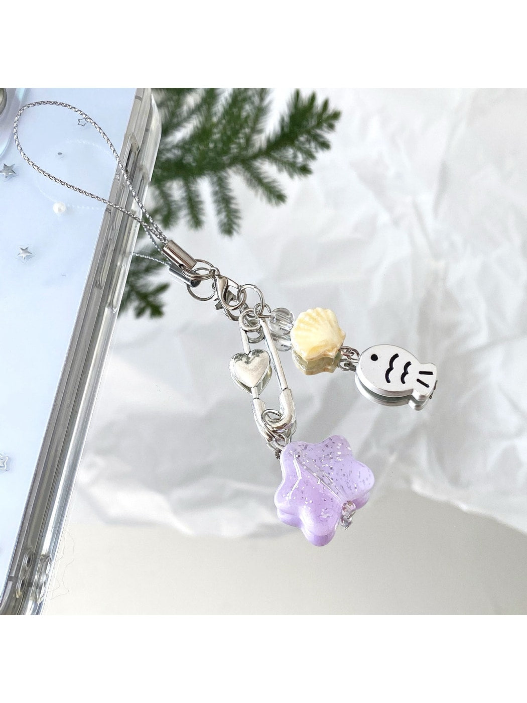 Keypus - Alloy Accent Star Fish Bag Charm Keychain
