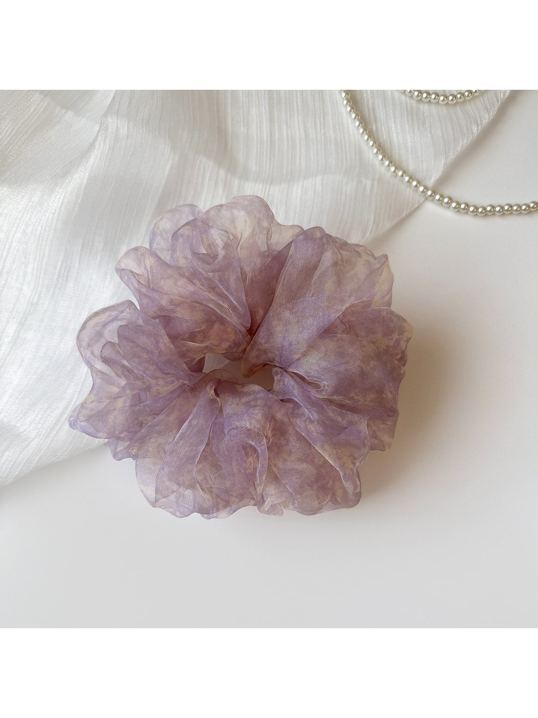 Gifty - Soft Printed Sheer Mesh Elastic Hair Scrunchie