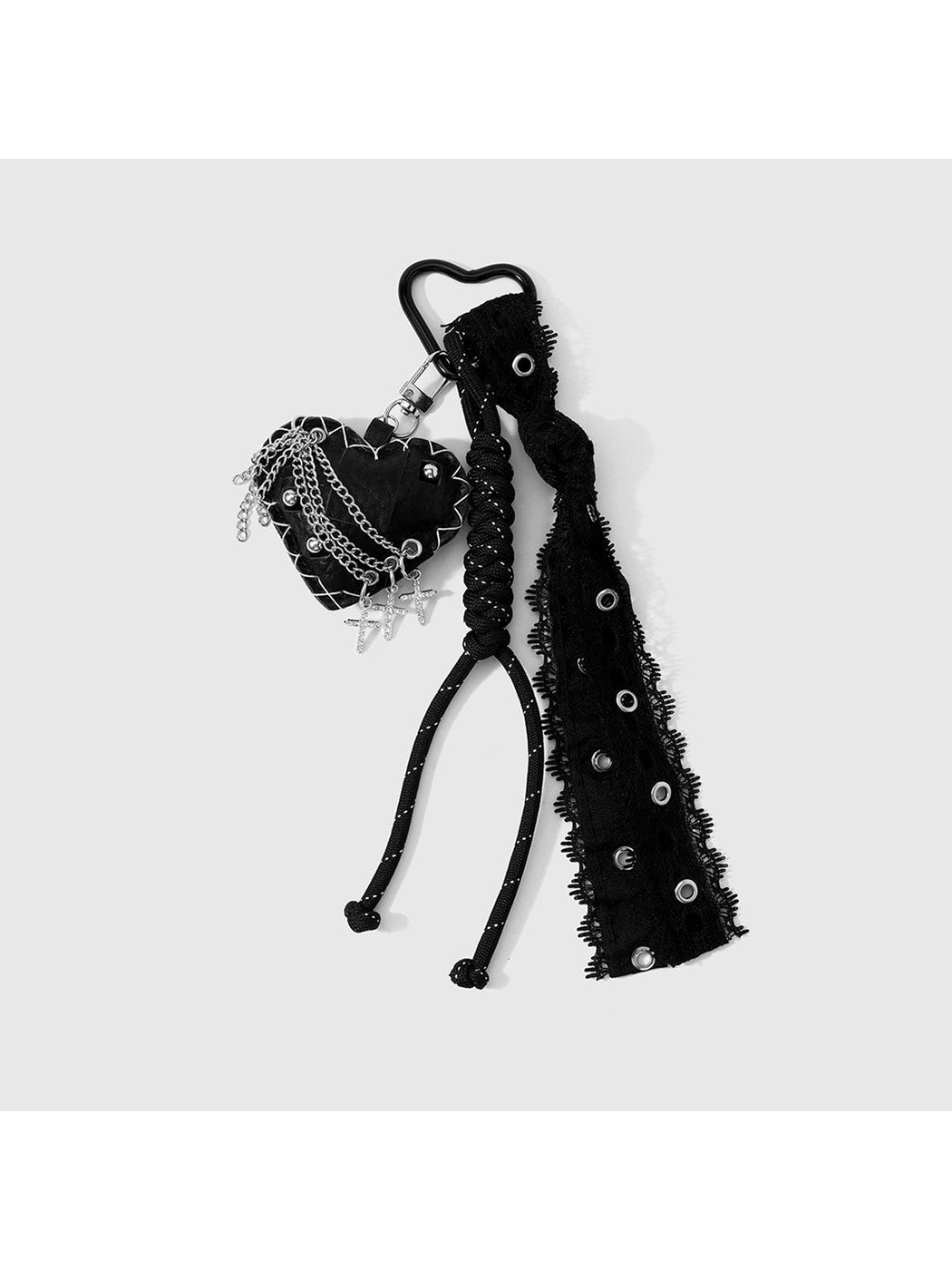 Keypus - Alloy PU Heart Pendant Detail Keychain