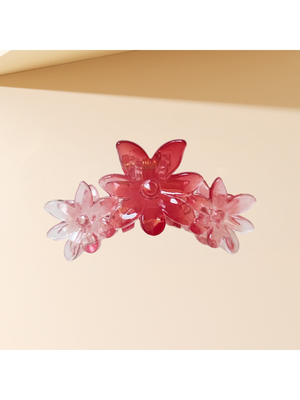 Beau - Gradient Flower Shaped Plastic Alloy Claw Clip