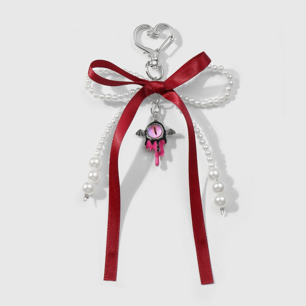 Keypus - Beaded Bow Eye Charm Keychain