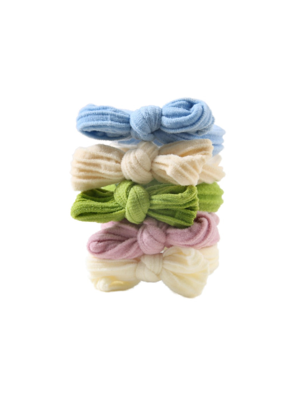 Gifty - Macaron Color Bow Hair Tie Set