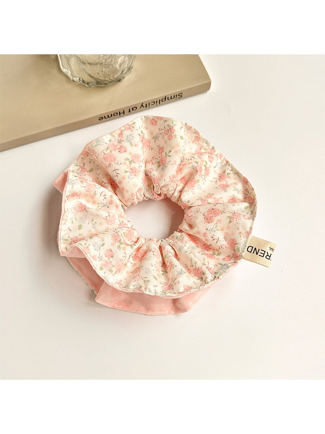 Gifty - Double Layer Floral Print Polyester Scrunchie