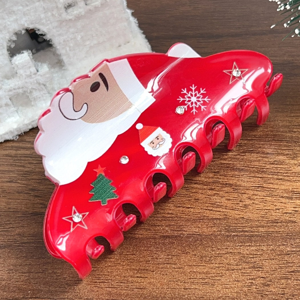 Beau - Glossy Christmas Style Snowman Claw Clip