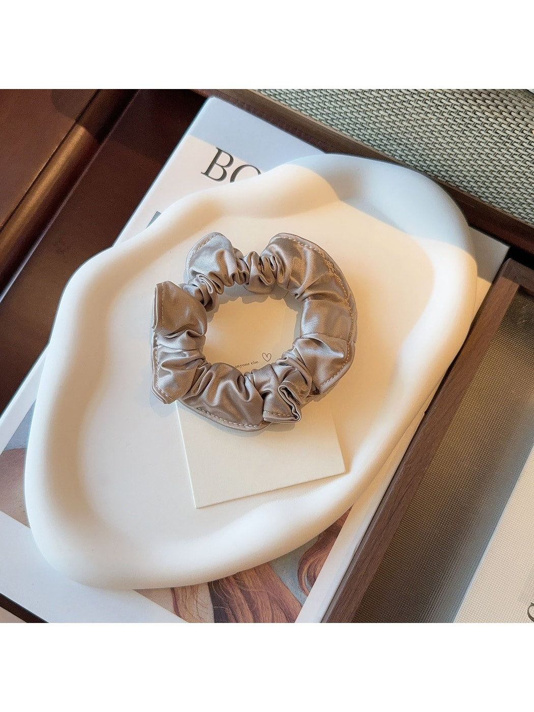 Gifty - Satin Finish Ruffle Fabric Scrunchie