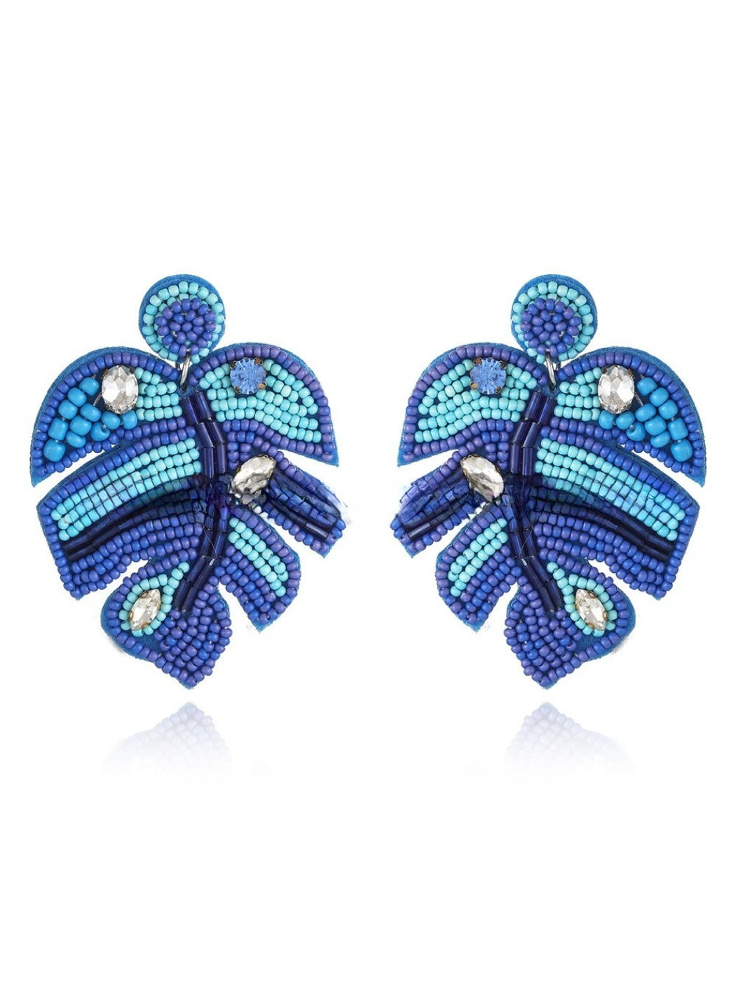Earedge - Multi Hued Leaf Shaped Earrings