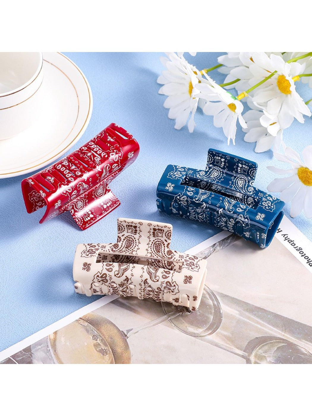 Beau - Paisley Cashew Flower Hair Clip