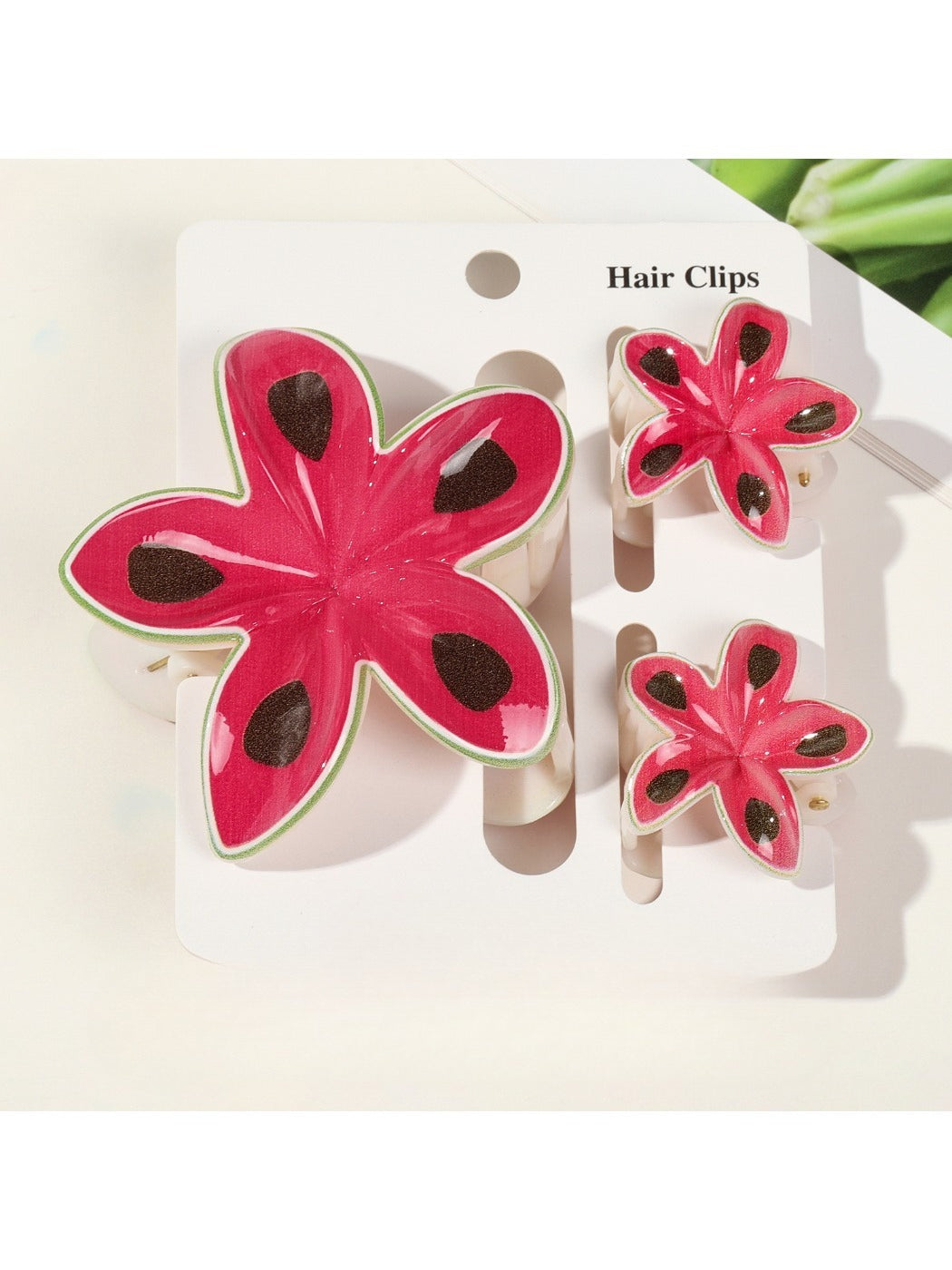 Beau - 3 Pack Plumeria Hair Clips Set