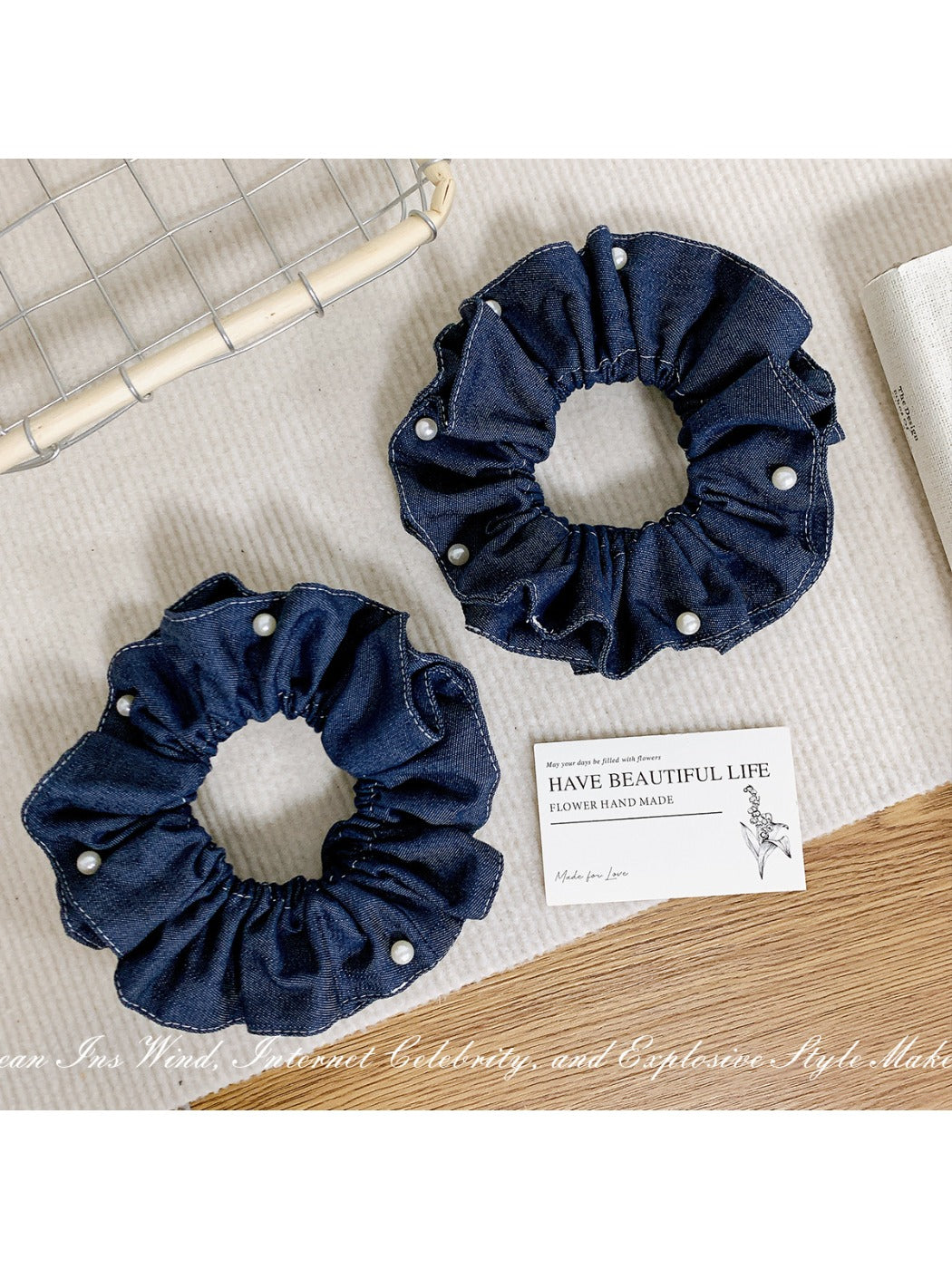 Gifty - Blue Denim Fashion Hair Tie