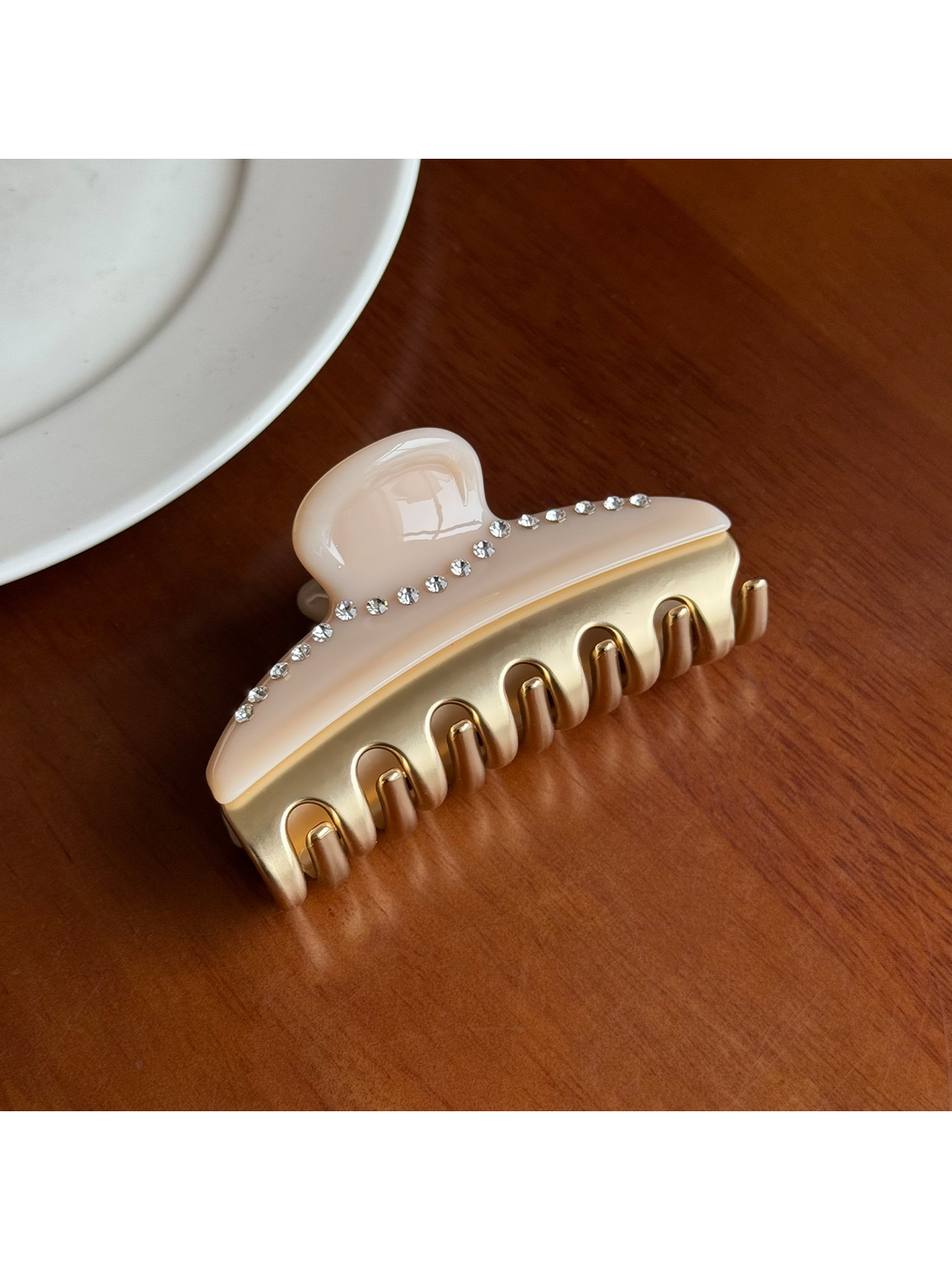 Beau - Vintage Acetate Line Detail Claw Clip