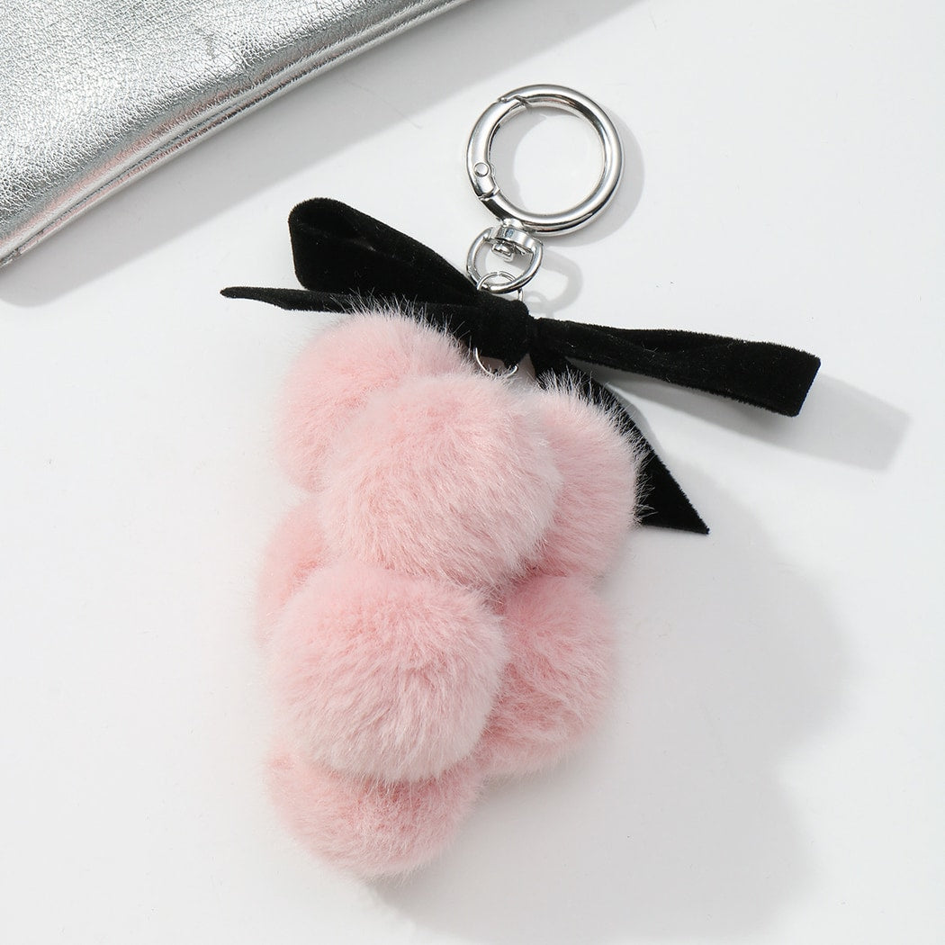 Keypus - Cute Bow Pom Pom Detail Keychain