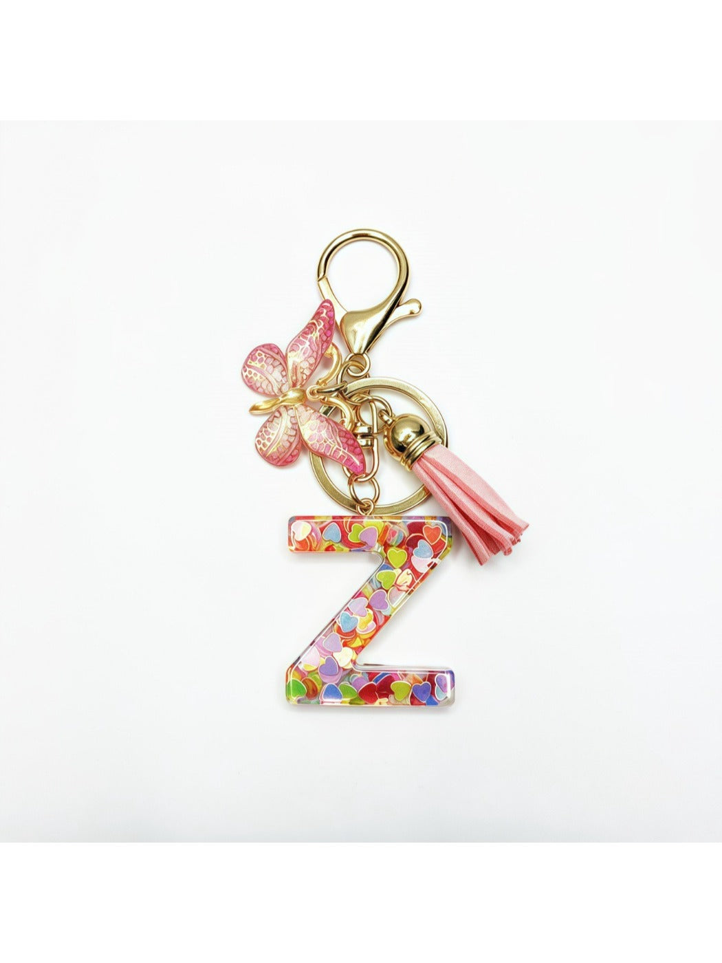 Keypus - Delicate Butterfly Letter Pendant Keychain