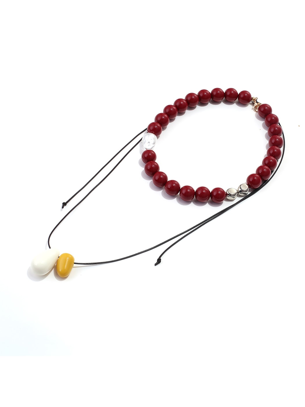 Nozari - Geometric Drop Pendant Beaded Necklace