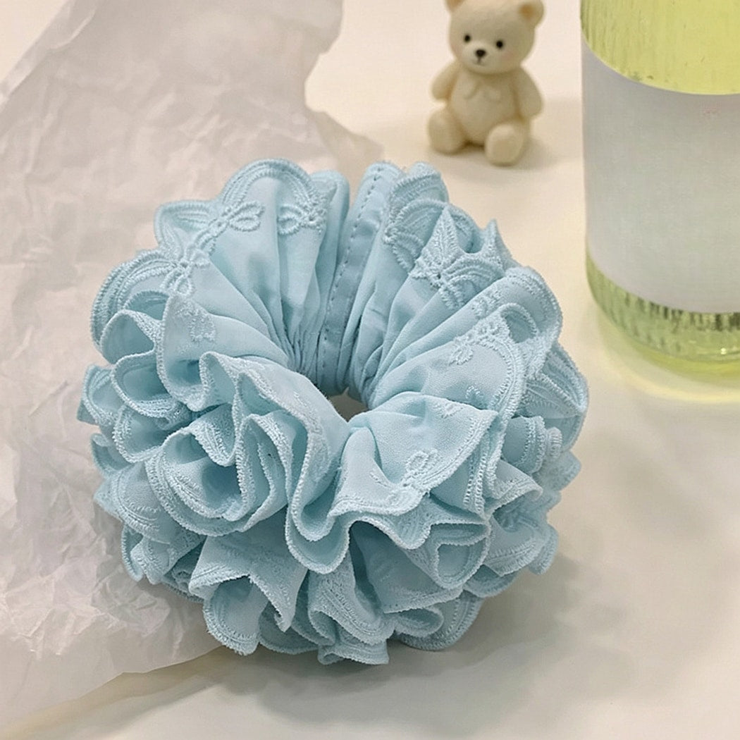 Gifty - Polyester Lace Bow Detail Round Scrunchie