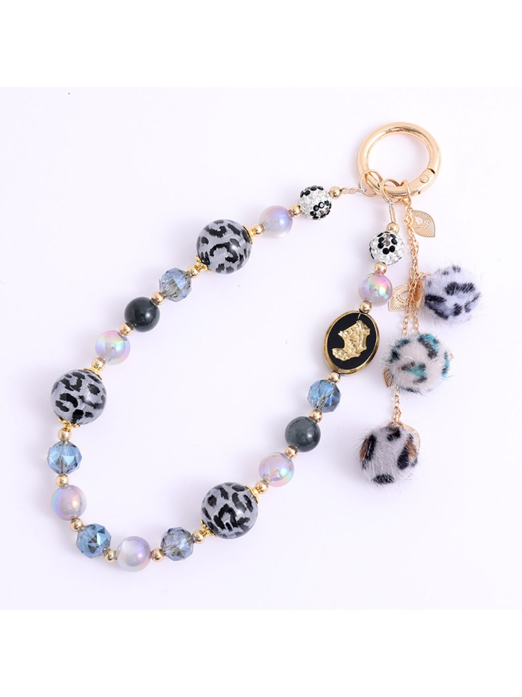 Keypus - Plush Pom-Pom Beaded Phone Strap