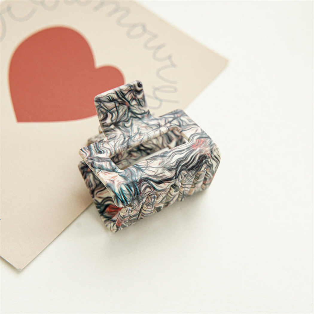 Beau - Compact Patterned Square Hair Claw