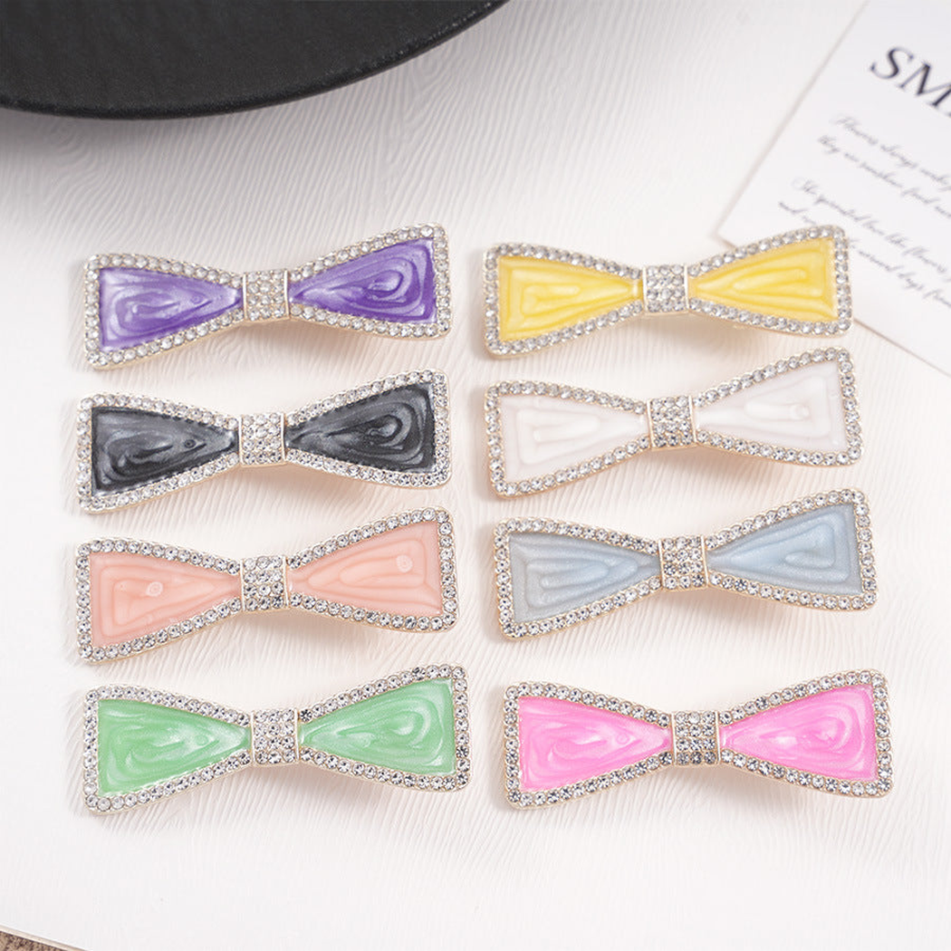 Beau - Bow-Shaped Sparkle-Detail Duckbill Hair Clip