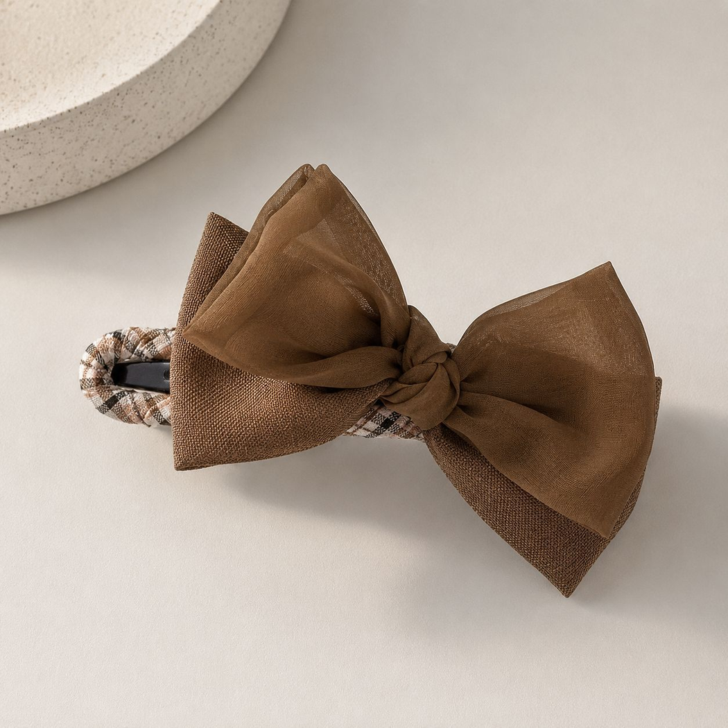 Beau - Sheer Layered Bow Hair Clip