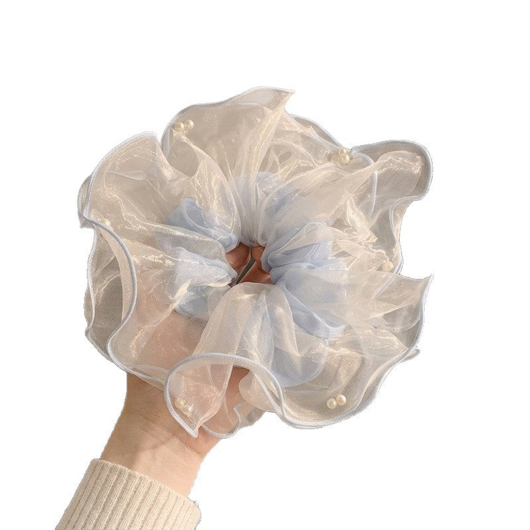 Gifty - Blue Layered Mesh Scrunchie