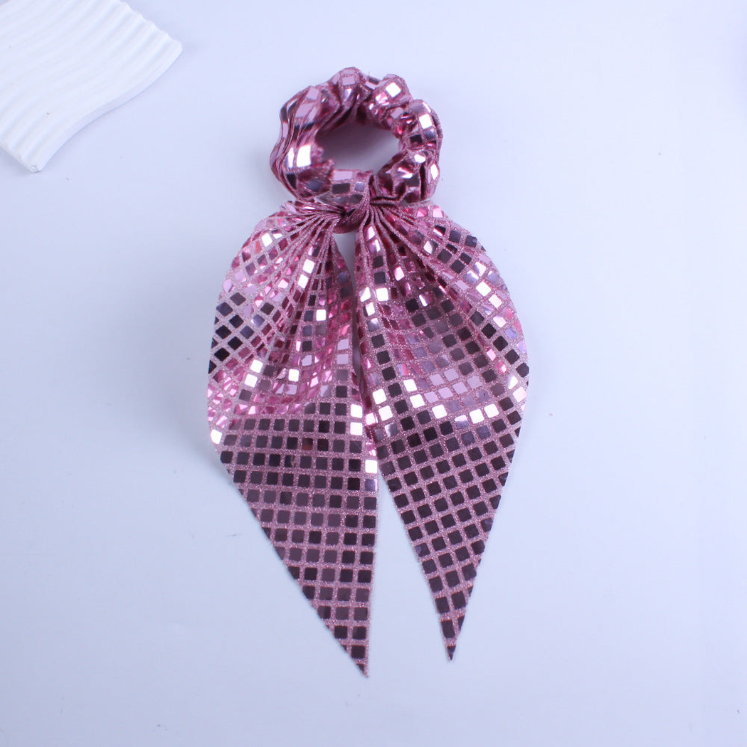 Gifty - Bow-Tail Shimmer Scrunchie