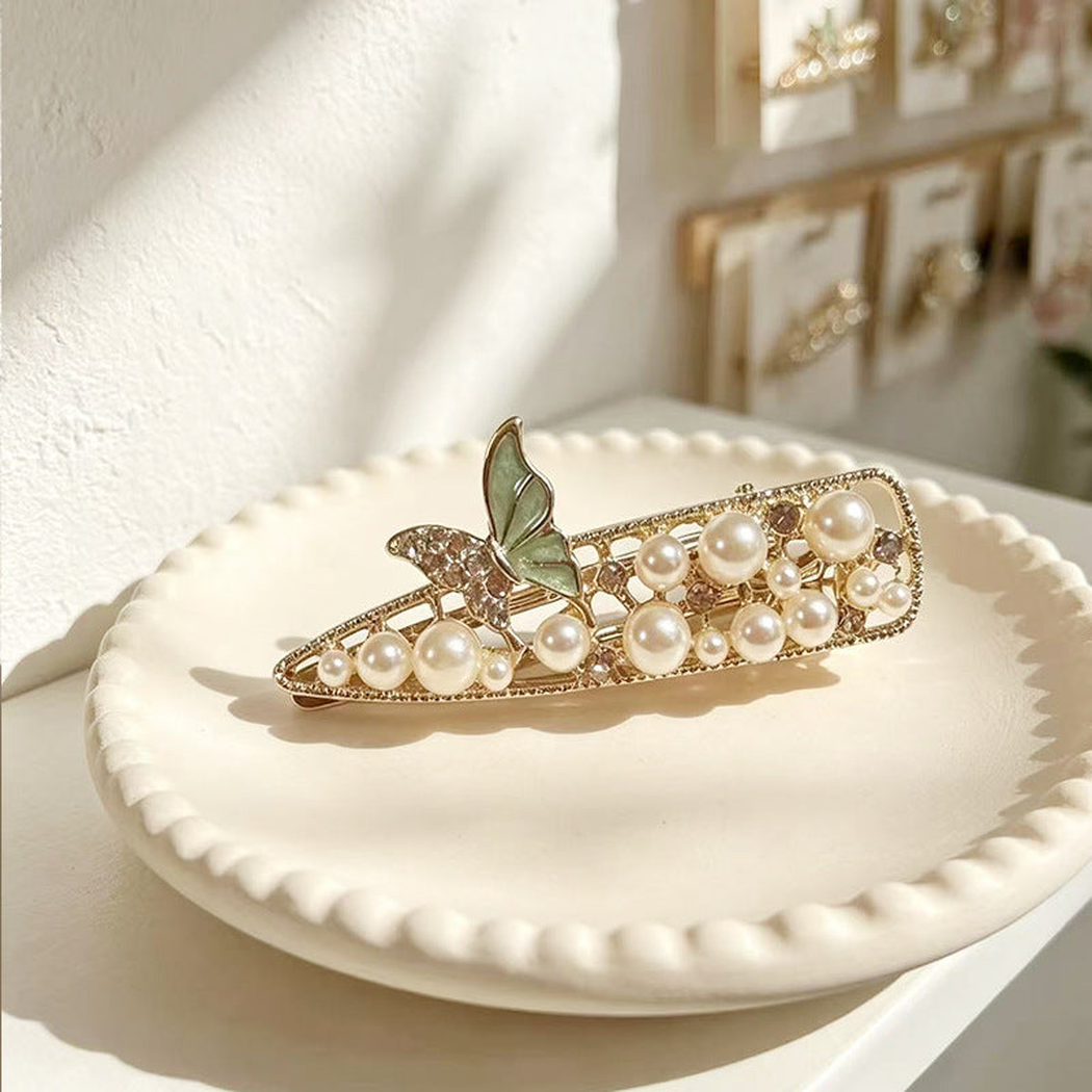 Beau - Blue Butterfly Triangle Barrette Accessory