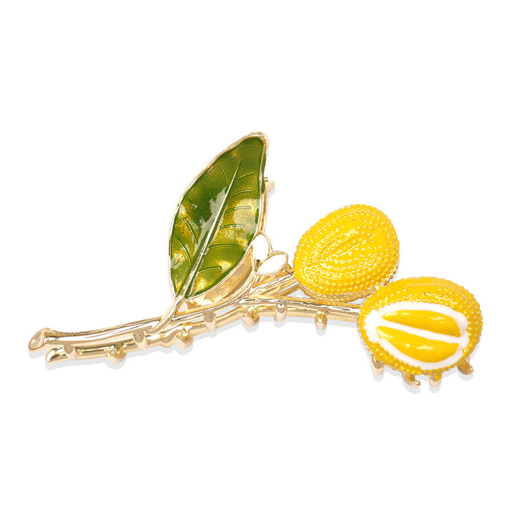 Beau - Durian-Motif Leaf-Detail Hair Claw