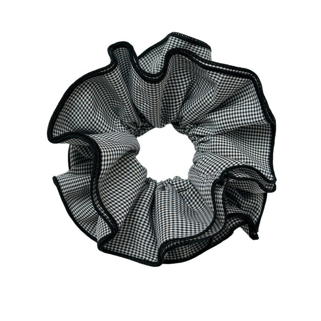 Gifty - Plaid Piped-Edge Scrunchie